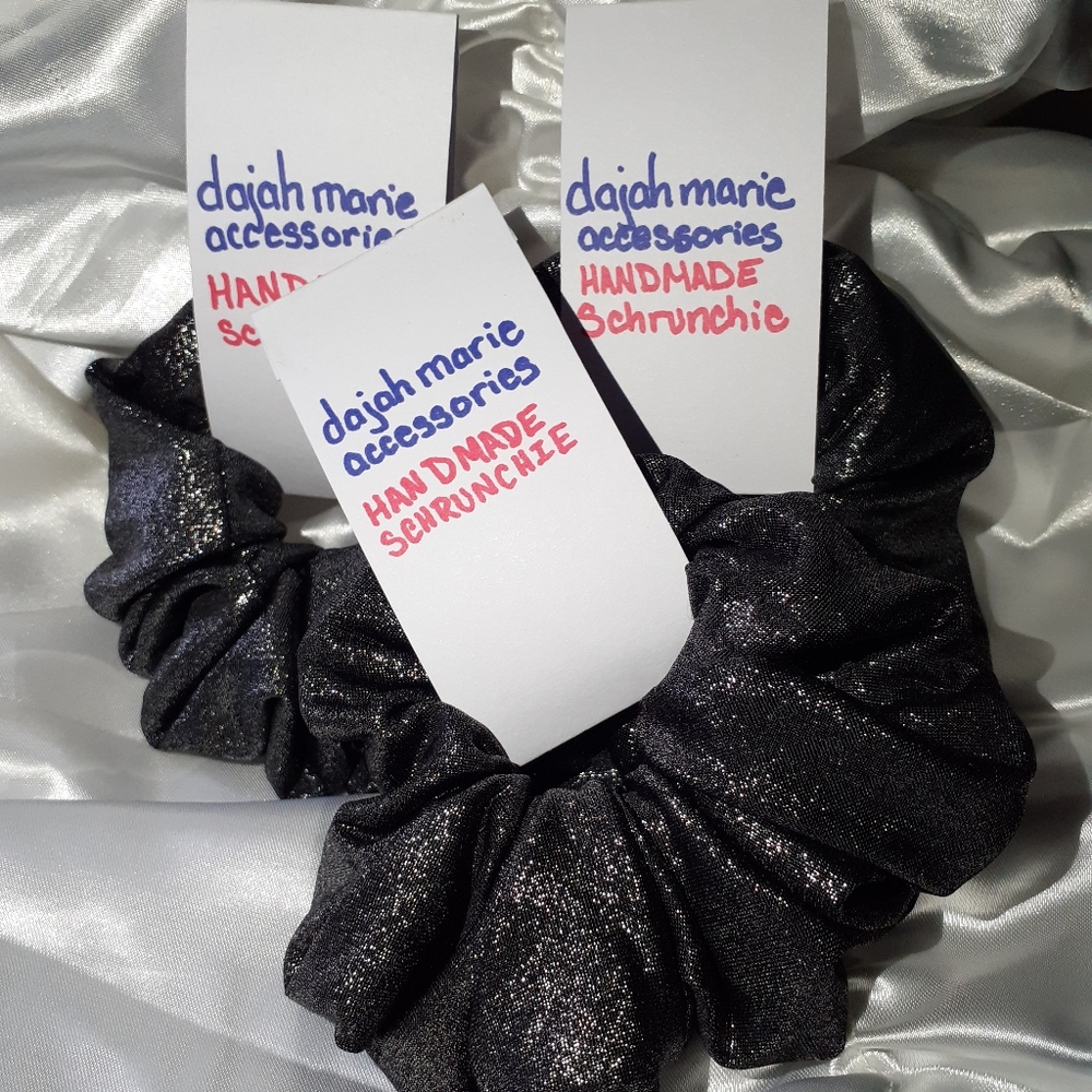 Black Glitter Schrunchie